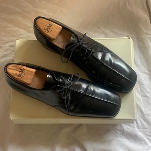 PRADA center seam leather lace ups